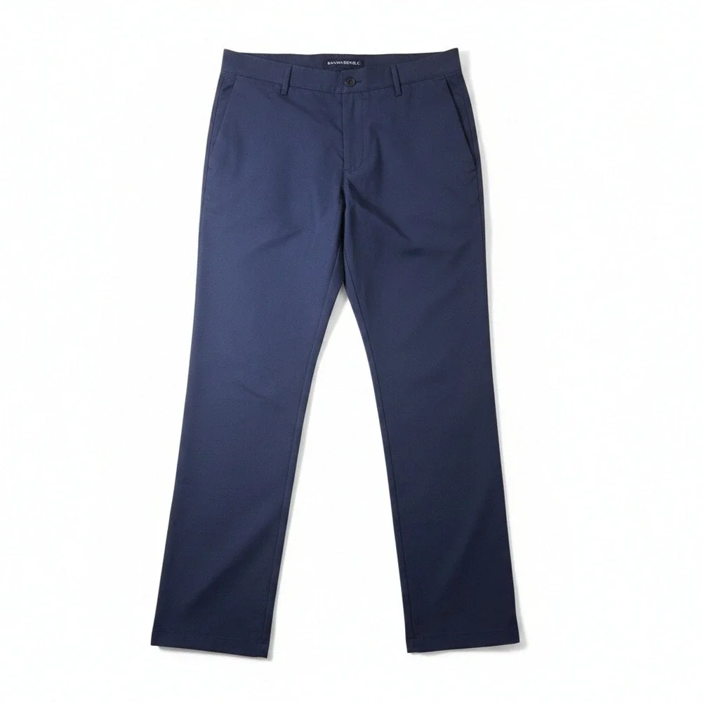 Banana Republic Mens Core Temp Chino Pants Navy Blue Slim Fit 34x32 Dress Slacks